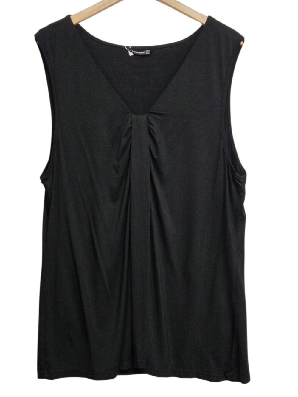 BloomChic Top Womens Plus 22 Black Sleeveless Modal Knit V Neck Blouse Casual